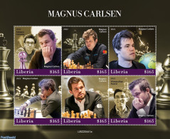 Liberia 2022 Magnus Carlsen, Mint NH, Sport - Chess - Scacchi