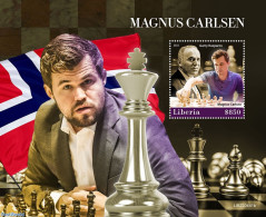 Liberia 2022 Magnus Carlsen, Mint NH, Sport - Chess - Ajedrez