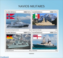 Guinea Bissau 2022 Military Ships, Mint NH, History - Transport - Flags - Militarism - Ships And Boats - Militaria