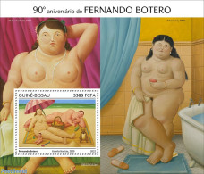 Guinea Bissau 2022 90th Anniversary Of Fernando Botero, Mint NH, Art - Nude Paintings - Paintings - Guinée-Bissau