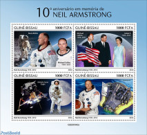 Guinea Bissau 2022 10th Memorial Anniversary Of Neil Armstrong , Mint NH, History - Transport - Flags - Space Explorat.. - Guinea-Bissau