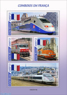 Guinea Bissau 2022 French Trains, Mint NH, Transport - Railways - Treinen