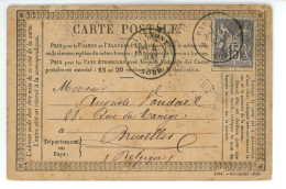 CARTE PRECURSEUR Envoi De Mauger D' HAUTMONT 59 Nord à Auguste VANDAEL 28 Rue Du Manège à BRUXELLES BELGIQUE 1877 - 1877-1920: Semi-moderne Periode