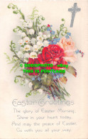 R535621 Easter Greetings. Flowers And Cross. 1941 - World