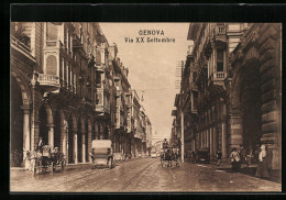 Cartolina Genova, Via XX Settembre  - Genova