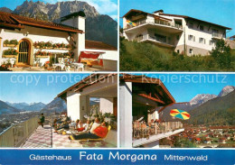 73779754 Mittenwald Bayern Gaestehaus Fata Morgana Terrasse Panorama Mittenwald  - Mittenwald