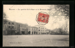 CPA Brioude, Le Quartier De La Gare Et La Brasserie Perot  - Brioude