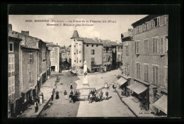 CPA Brioude, La Place De La Fénerie, Monument J. Maigne Et Place St-Ferréol  - Brioude