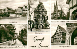 73779627 Soest DE NRW Marktplatz Osthofentor Teichsmuehle Wiesenkirche Petrikirc - Soest