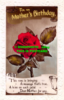 R535787 For My Mother Birthday. Red Rose. RP. 1938 - Monde