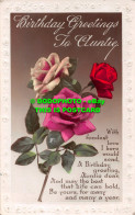 R535790 Birthday Greetings To Auntie. Roses. RP - Monde