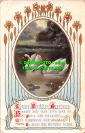 R535822 Loving Birthday Greetings. Two Swans. Philco Publishing. Series 2299 A. - Monde