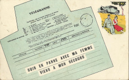 6152 CPA Humoristique Couple - Télégramme Demandant Du Secours à Un Ami - Couples