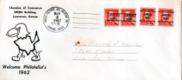 L77851 - USA - 1962 - 4@1/2¢ M Vorausentw LAWRENCE KANS A Bf SoStpl LAWRENCE, KANSAS - ... -> Topeka, KS (USA) - Storia Postale