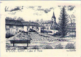 VERNY - Place Et église - Illustration Ducourtioux - Otros & Sin Clasificación