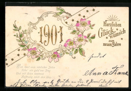 AK Jahreszahl 1901 Mit Wildrosen  - Other & Unclassified