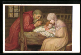 Künstler-AK Matthäus Schiestl: Jesus Geburt Am Weihnachtsabend  - Schiestl, Matthaeus