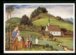 Künstler-AK Matthäus Schiestl: Madonna In Der Wiese  - Schiestl, Matthäus