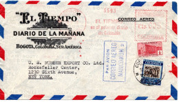 77863 - Kolumbien - 1932 - 30c Luftpost MiF A LpBf BOGOTA -> New York, NY (USA) - Colombia