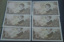 SPAIN , P 150, 100 Pesetas ,  1965 , UNC Neuf,  6 Notes - 100 Pesetas