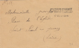 SOMME ENV 1915 AMIENS  2° CORPS D'ARMEE HOPITAL TEMPORAIRE N°5 AMIENS - 1. Weltkrieg 1914-1918