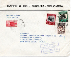 77865 - Kolumbien - 1940 - 20c Luftpost MiF A LpBf CUCUTA -> New York, NY (USA) - Colombia