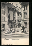 AK Luzern, Besucher Am Franziskanerbrunnen  - Lucerna