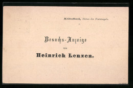 AK Mönchengladbach, Besuchs-Anzeige Von Heinrich Lenzen  - Moenchengladbach