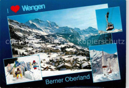 12715701 Wengen BE Winter Seilbahn Kirche Wengen - Other & Unclassified