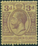 Solomon Islands 1913 SG20 3d Purple/yellow KGV MNH - Salomoninseln (Salomonen 1978-...)