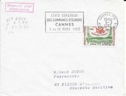 ALPES MARITIMES 06 - CANNES- FLAMME ETATS GENERAUX COMMUNES D'EUROPE 9/13 03 1960 - IER JOUR   -  TIMB; N° 1244 = FLAMME - Mechanical Postmarks (Advertisement)