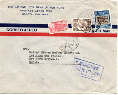 77872 - Kolumbien - 1940 - 30c Luftpost MiF A LpBf BOGOTA -> New York, NY (USA) - Kolumbien