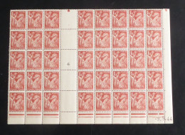 FRANCE - 1944 - N°YT. 652 - Iris 1f50 Rouge-brun - Bloc De 40 Bord De Feuille - Neuf Luxe ** / MNH / Postfrisch - Unused Stamps