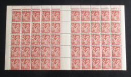 FRANCE - 1944 - N°YT. 652 - Iris 1f50 Rouge-brun - Bloc De 50 Bord De Feuille - Neuf Luxe ** / MNH / Postfrisch - Neufs