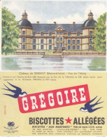 BUVARD & BLOTTER - Biscottes Allégées Grégoire - Château De SERRANT (Maine Et Loire) - Sonstige & Ohne Zuordnung