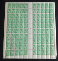 FRANCE - 1944 - N°YT. 649 - Iris 80c Vert-jaune - Feuille Complète - Neuf Luxe ** / MNH / Postfrisch - Full Sheets