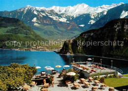 12711622 Hergiswil NW Hotel Pilatus Hotelgarten Mit Blick Auf Brisen Vierwaldsta - Andere & Zonder Classificatie