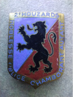 Médaille Militaire Insigne 2° Houzard écu Taillé (???) Chamborant Hussard Drago - Armée De Terre