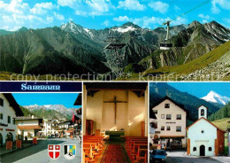 12707855 Samnaun GR Panorama Seilbahn Dorfmotive Kirche Inneres Samnaun GR - Altri & Non Classificati