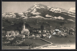 AK Nesslau (Toggenburg), Ortsansicht Mit Kirche Gegen Berg  - Nesslau