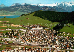 12698718 Einsiedeln SZ Kloster Sihlsee Und Glarner Alpen Fliegeraufnahme Einsied - Otros & Sin Clasificación