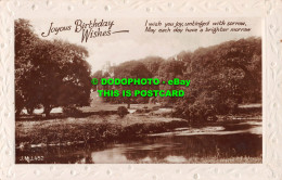 R536484 Joyous Birthday Wishes. Pond. J. M. J. RP. 1929 - World