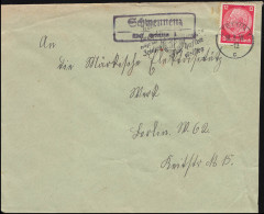 Landpost Schwennenz über Stettin Auf Brief STETTIN 18,3.38 - Cartas & Documentos