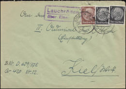 Landpost Lauchröden über Eisenach Auf Brief EISENACH 26.3.37 - Cartas & Documentos