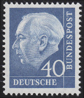 260y Theodor Heuss 40 Pf Fluoreszierendes Papier (Lumogen) ** - Neufs