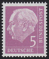 179x YwII Heuss 5 Pf Liegendes Wasserzeichen, Type II ** - Unused Stamps