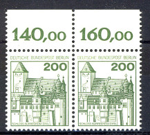 540 Burgen U.Schl. 200 Pf Paar OR ** Postfrisch - Unused Stamps