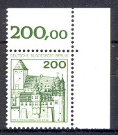 540 Burgen U.Schl. 200 Pf Ecke Or ** Postfrisch - Ongebruikt