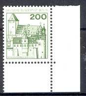 540 Burgen U.Schl. 200 Pf Ecke Ur ** Postfrisch - Unused Stamps