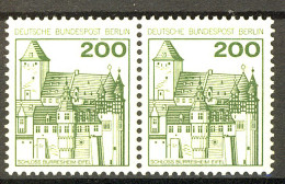 540 Burgen U.Schl. 200 Pf Waag. Paar ** Postfrisch - Unused Stamps